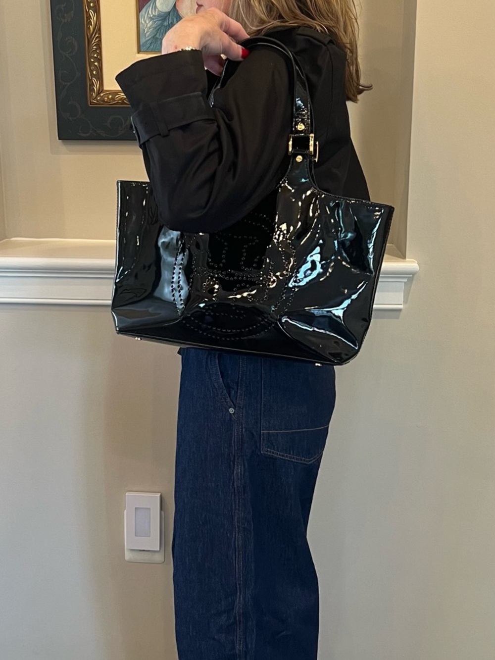 Tory Burch Black Patent Tote - Picture 7 of 7